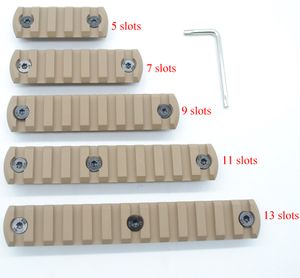 Aluminium imprimé couleur beige 5,7,9,11,13 fentes Picatinny/Weaver Rail Sections pour système de protège-mains Key Mod livraison gratuite