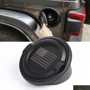 Couvercles de réservoir de carburant Er Drapeau américain Noir pour Jeep Wrangler JL Ajouter des accessoires extérieurs Abs Metal Drop Delivery Mobiles Motos Dhnsa
