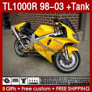 Fairiments de chars pour Suzuki TL-1000 TL 1000 R 1000R SRAD 1998 1999 2000 2001 2002 2003 Bodywork 162No.83 TL-1000R TL1000 R 98-03 TL1000R 98 99 00 01 02 03 FAIRING YELLOY STOCK