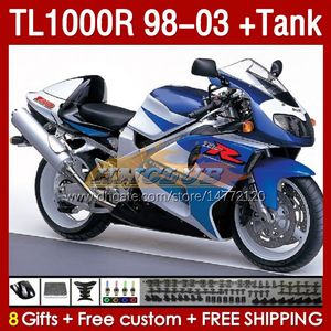 Fares de réservoir pour Suzuki TL-1000 TL 1000 R 1000R SRAD 1998 1999 2000 2001 2002 2003 Bodywork 162No.82 TL-1000R TL1000 R 98-03 TL1000R 98 99 00 01 02 03 FAIRING BLUE FATORY FACTORY