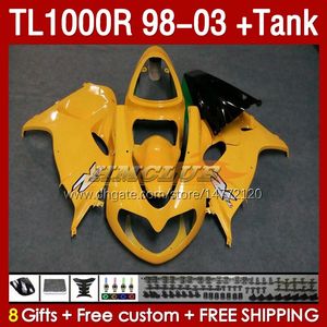 Tank Yellow Stock Fairings for Suzuki TL-1000 TL 1000 R 1000R SRAD 1998 1999 2000 2001 2002 2003 Bodywork 162No.72 TL-1000R TL1000 R 98-03 TL1000R 98 99 00 01 02 03 FAIRAGIN