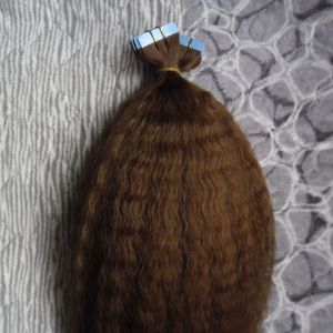 Tape In Human Hair Extensions Kinky Rechte Huid Inslag Menselijk Haar 100G Grof Yaki Echt Braziliaans Menselijk Haar