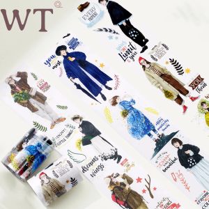 Ruban adhésif large arrivée washi cassettes d'animaux de compagnie d'origine WT Figures Journaling Stickers Stickers Lovely Cool Girl Notebook Sticker 6cm * 5m