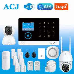 Tape PG103 Système d'alarme WiFi pour la sécurité des cambrioleurs à domicile Tuya Smart House Contrôle de l'application 433MHz sans fil GSM avec caméra à capteur de mouvement