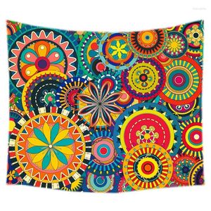 Tapices abstractos geometría fractal patrón de flores tapiz decorativo pared colgante alfombra ropa de cama de cama cortina textiles