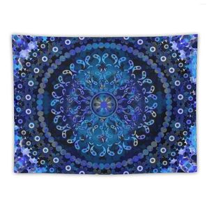 Tapisseries Blue Mosaic Mandala Tapestry Decor Home Decor Hanging Wall esthétique pour la pièce décorations esthétiques