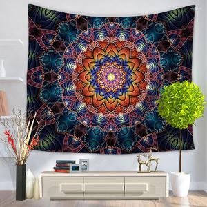 Tapices Hippie bohemio pavo real Mandala colgante de pared Floral oro ropa de cama tapiz decoración marroquí Camping Mat Yoga