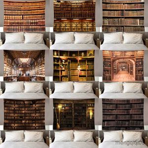 Tapestries Library Bookshelf Bookstore Wall Hanging Leisure Bedroom Wall Blanket Decor Styles Abstract Carpet Cloth Tapestries R230710