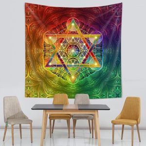 Tapisseries Merkabah Et Fleur De Vie Avec Metatron S Cube Maison Coloré Suspendu Dortoir Mur Art Tapis De Yoga Tapiz