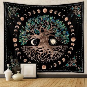 Tapestries Mysterious Tree of Life Mushroom Forest Tapestry Wall Hanging Fairy Tale Bohemian Psychedelic Home Dormitory Dream Decor 230928