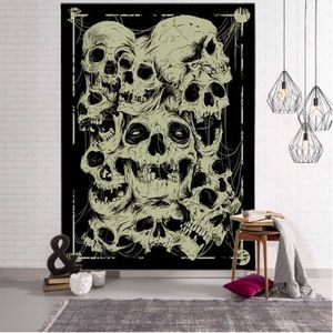 Tapices con estampado de calavera Simple, tapiz grande, barato, hippie, colgante de pared, mandala bohemio, decoración artística, estética, roomvaiduryd