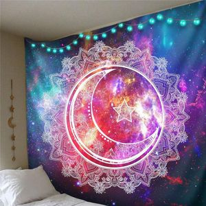 Tapisseries Starry Star Moon Tapisserie Tenture Hippie Tapis Mince Couvre-lit Toile de Fond Décor Mandala