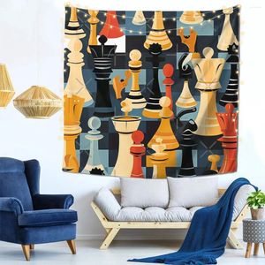 Tapisseries Strategic Play Modern Échecs Affiches Oeuf décor mural Tapestry Office vintage Perfect Gift Polyester Multi style