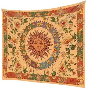Tapisseries Tapestry Sun Moon Office Office Home Vintage Decor Stickers for Scrapbooking Brossed Fabric Wall