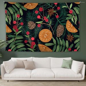 Tapisseries Tapisserie murale de feuille de plante verte tropicale suspendue paysage Sen imprimé mural chambre appartements décor avec accessoires