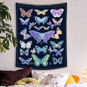 Tapisserie Butterfly Reference Graphic Wall Rug Psychedelic Tapiz Rugs Esthétique