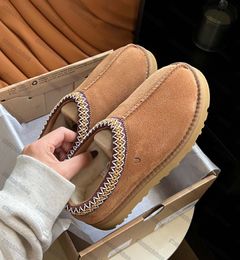 Tasman Pantoufles Châtaigne Fourrure Diapositives Peau De Mouton Shearling Tazz Classique Mules Femmes Hommes Ultra Mini Plateforme Botte Chaussures À Enfiler Daim Supérieur Confort Automne Hiver UGGity