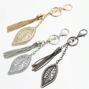 Gland porte-clés évider arbre feuilles porte-clés pour femmes hommes sac à main accessoire voiture suspendus bijoux cadeau pendentif accessoire
