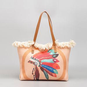Tassels Bolsas de playa estética para mujeres Bolsas de lona bohemia bolsas bolsitas de cuero lindo bolso de cuero de cuero