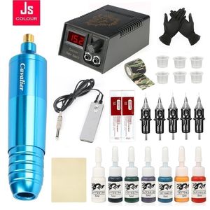 Tattoo Guns Kits Tattoo Machine Kits Complete Tattoo Power Supply With 5pc Needles Tattoos Pen Permanent Makeup Professional Body Art Beginners 230630