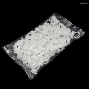 Tattoo Inks 100pcs White Disposable Ink Rings Cups S/L Eyebrow Lip Pigments Holder Ring Container Permanent Makeup Accessories