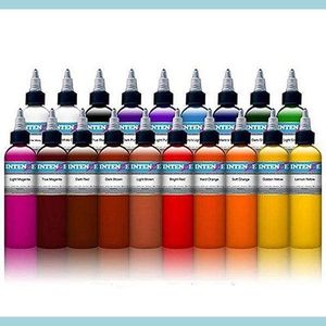 Encres de tatouage 21 couleurs Tattoo Hine Ink Pure Plant Paint Set 30 ml Sourcils Permanent Body Art Peint Drop Livraison Santé Beauté Tatouage Dhwse