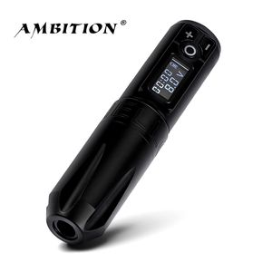 Machine à tatouer Ambition Portable Stylo sans fil Batterie au lithium Bloc d'alimentation 1650mAh LED Équipement d'affichage numérique 220829