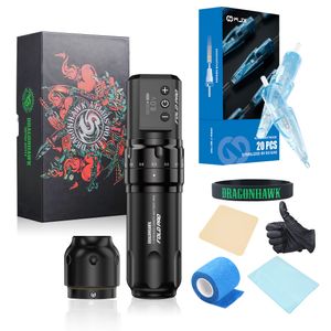 Tatouage Dragonhawk Fold Pro avec cartouche WJX à cartouche Tatoo Machine Kit de tatouage complet Dragonhawk Tattoo Pen Machine Kit 230811