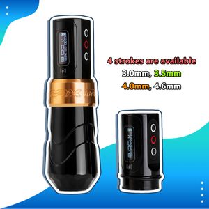 Máquina de tatuaje Flux Max Máquina de tatuaje inalámbrica Pantalla LED 0.1V 0.5V Cartucho de ajuste Batería Pluma Pistola Maquillaje profesional Instrumentos Plumas 230607