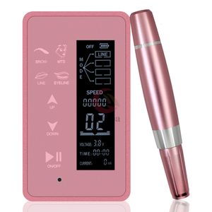 Machine à tatouer rose numérique PMU écran tactile panneau multifonction dispositif sans fil pour poudre sourcils lèvres Eyeliner fourniture 230907