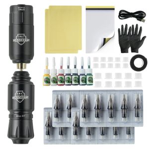 Máquina de tatuaje Kit de tatuaje inalámbrico Mini máquina de cohete completa Cartucho de batería Agujas Fuente de alimentación Tintas Juego de pluma de tatuaje rotatorio 221123