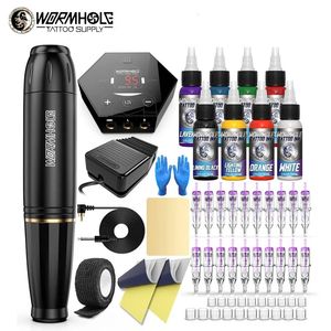 Kit de cartouche de stylo à trou de ver pour Machine à tatouer, Type rotatif pour débutant, fournitures complètes 231204