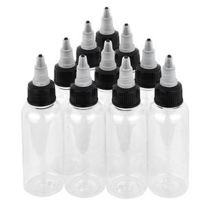 Fournitures de tatouage Autres 10 pièces 60 ml 2 OZ bouteilles vides en plastique Cleanlabs encre pigment bouteille transparente avec capuchonAutre