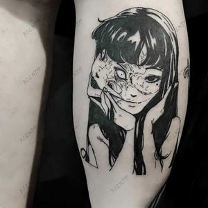 Transfert de tatouage Autocollant de tatouage temporaire étanche Anime japonais bandes dessinées sombres doubles kawakami tomie divor girl faux pour femmes hommes 240427