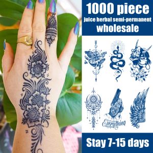 Tatouages 1000 pièces 720 Styles, vente en gros de jus à base de plantes, séjour semi-permanent, autocollant de tatouage de 715 jours, grand tatouage temporaire