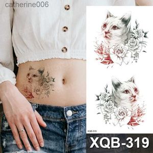 Tatouages Autocollants de dessin colorés Autocollant de tatouage temporaire imperméable Rose Fleur ROUGE Bijoux Flash Tatoo Faux Transfert d'eau Sexy Ventre Corps Tatto pour Femme ManL23