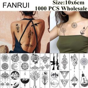 Tatouages FANRUI 1000 pièces en gros faux tatouage temporaire 10x6 cm pistolet lèvre ampoule tatoo pour hommes femmes corps bras cou art 3D autocollants de tatouage