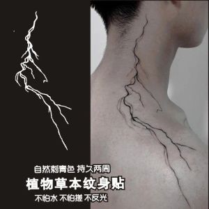 Tatouages Herbal Lightning Tatoo Sticker Punk Lastion de tatoue de tatouage Bras de tatouage temporaire Art Faux Tattoos Tatoproo