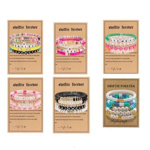 Taylor Bracelet Soft Pottery Set Moly Fans Swiftie Friendship English Lettre