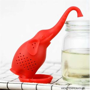 Tea Tools Coffee Drinkware Dining & Bar Teapot Cute Elephant Silicone Infuser Filter Teapot