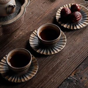 Bandejas de té Taza japonesa Stoare Posavasos de cerámica Soporte Manual Vintage Estera de aislamiento Ceremonia Zero Set Siteel