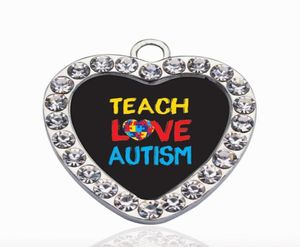 Enseigner l'amour sensibilisation à l'autisme cercle charme pendentif en cuivre pour collier Bracelet connecteur femmes cadeau bijoux accessoires 8648334