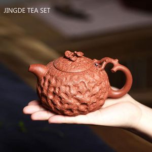Master de thé à la main argile violette thermure cru section de minerai de boue de boue à thé zisha beauté kettle chinois yixing the set 260 ml