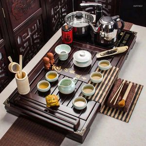 Conjuntos de té té chinos Bandeja de madera sólida Oferta especial de inducción Kungfu Desarrollo al por mayor de productos personalizados