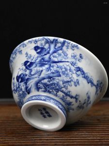 Service à thé Jingdezhen Imitation Ming Yongle sous glaçure bleu et blanc presse en porcelaine main maître goût échantillon tasse à thé Antique