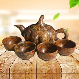 Juegos de teteras Tetera de piedra Natural Nuwa, juego de té colorido para el cuidado de la salud, taza de Jade, regalos artesanales de alta gama
