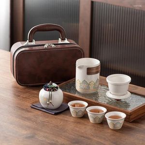 Ensembles de voies de thé Travel Tea Set Portable Wholesale Japanese Outdoor Quick Cup Festival Company Business Gifts