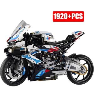 Technical Motorcycle M1000RR Compatible 42130 Building Blocks MOC Motorbike Bricks Construction Vehicles Kits Toys For Children 220715