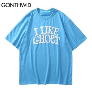 T-shirts Hip Hop J'aime Ghost Streetwear T-shirts Harajuku Punk Rock Gothique À Manches Courtes Casual Coton T-Shirts Tops 210602
