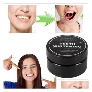Polvo de blanqueamiento de dientes 100 Natural Bamboo Charcoal Smile Descontaminación Dentana Tootaste de manchas Drop de gota DHZ2K